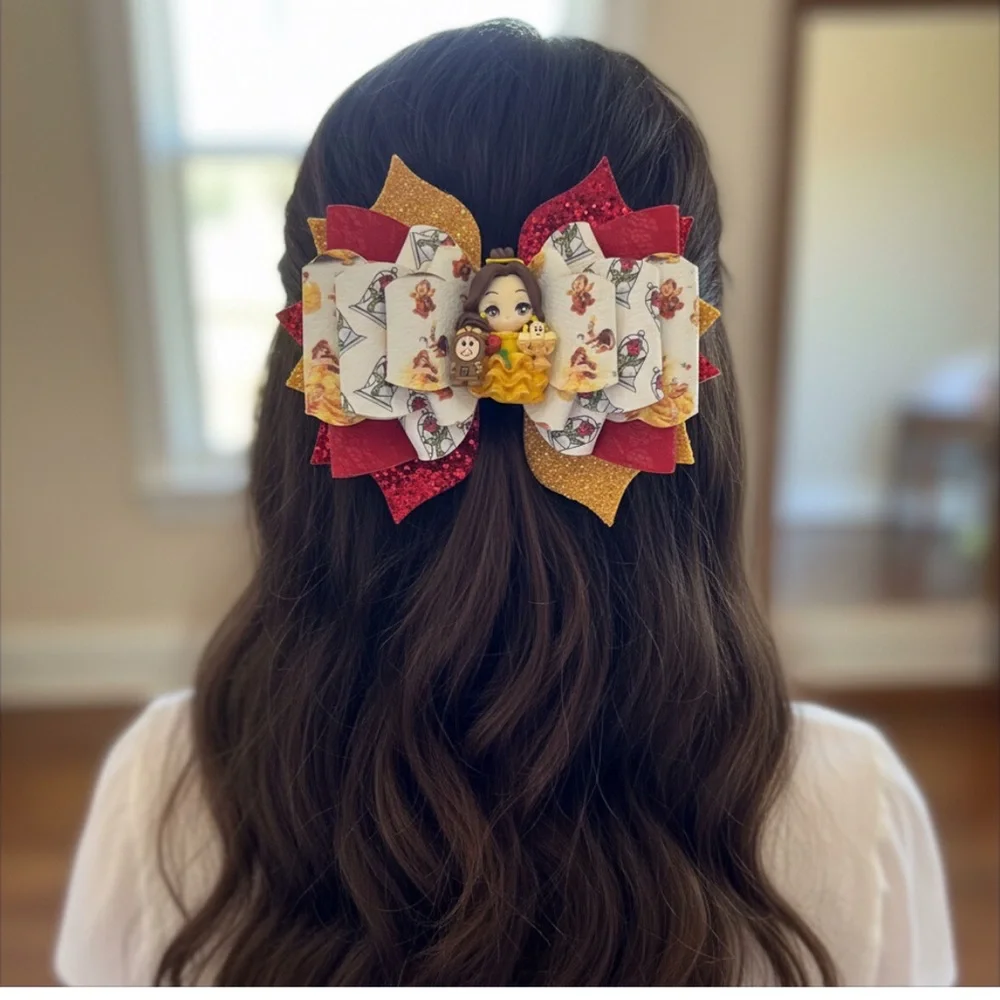 Belle Hair Bow Beauty and the Beast Princess Hair Bow Hair Bow